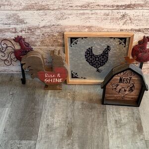Rustic Farmhouse Rooster Decor Set